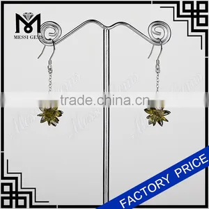 Cluster Flower cz Earrings Cubic Zirconia Earrings in Black Marquise Stones thumbnail-5