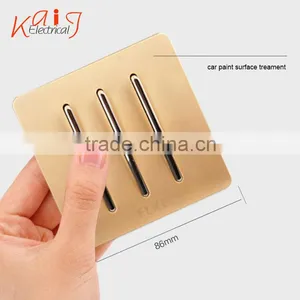 10a 250v Pust Button Wall Mounted Home Electric Switch 3 Gang 1 Way or 2 Way thumbnail-1