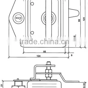 Foldable Handle Recessed t Lock thumbnail-3