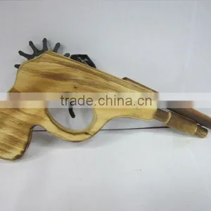 Handmade Rubber Band Gun Handmade Cool and Simple Wooden Gun Like Real thumbnail-1