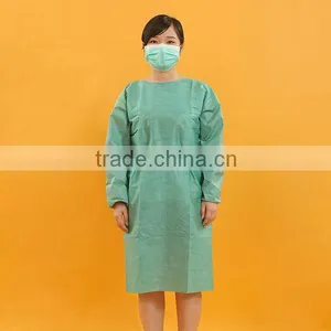 Spunlace Nonwoven Yellow Impervious Disposable Isolation Gowns thumbnail-2