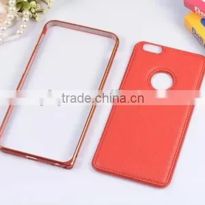 China Supplier Leather+metal Case for Iphone 6, for Iphone 6 Leather+metal Case thumbnail-1