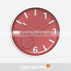 DEHENG 12 Inch Cheap Plastic Wall Clock With Temperature thumbnail-5