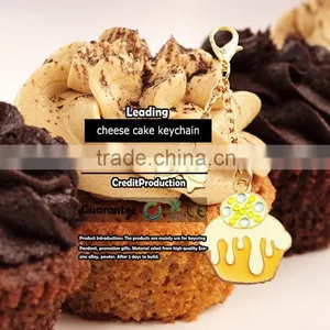 Custom 3d Chocolate Gold Metal Cake Keychain thumbnail-1