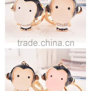 Real Gold Plating/metal Lovely Animal Monkey Key Chain Bag, Cars, Gifts thumbnail-2
