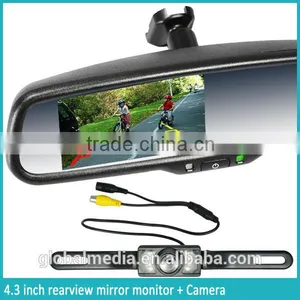 Car Rearview Mirror With Reverse Camera Rearview Monitor and OEM Parking Sensor 4 Replaceable Detectors thumbnail-1
