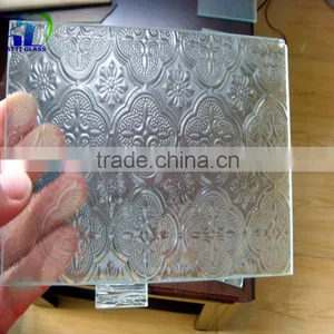 Patterned Glass Customization Begonia Corrugated Embossed Patterned Glass Tempered Shower Glass thumbnail-1