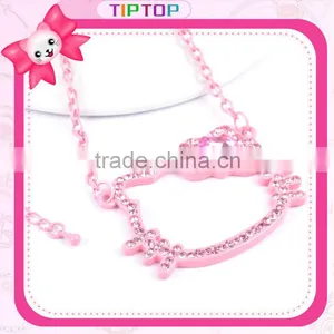 Christmas Gifts Pink Hello Kitty Necklace With Crystals thumbnail-1