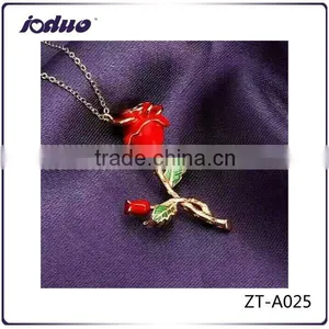 Valentine's Day Gift 925 Sterling Silver Rose Flower Design Necklace Foer Women thumbnail-1