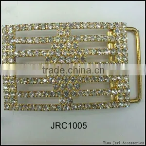 Wholesale Rectangular Clear Crystal Rhinestone Buckle for Belt thumbnail-1