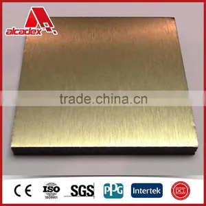 Brushed Gold ACP / ACM Aluminum Construction Materials thumbnail-3