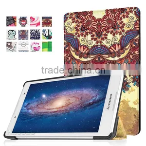8 Inch Three Folding Lether Tablet Case for Lenovo Tab 2 A8-50F Slim Pattern Case thumbnail-1