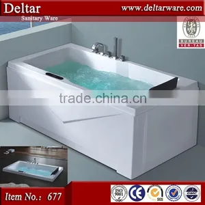 Acrylic Massage Bathtub , High Quality Sitting Bathtub With Pop-up TV thumbnail-6