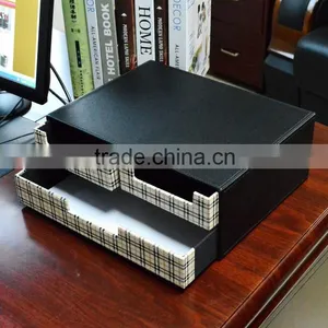 Wholesale Office Stationery, Drawer Storage Box, Black Leather Pencil Case thumbnail-3