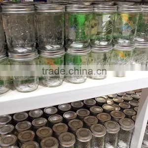Clear Glass Food Storage Jars 32oz Glass Mason Jar Ball With Metal Lids thumbnail-4