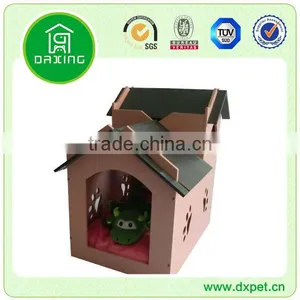 MDF Pink 2-Roof Side Door Pet House DXMP034 thumbnail-1