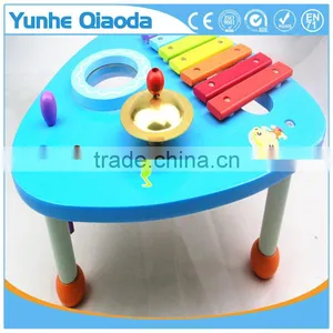 Wooden Musical Percussion Instruments Blue Triangle Table Xylophone Drum Symbol Noisy /educational Wooden Toy/ thumbnail-4