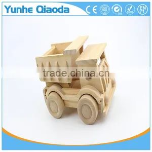 Wood 3D Vehicle Puzzles Truck 3D Woodcraft Kit Assemble Paint DIY 3D Puzzle Toys for Kids Adults the Best Birthday Gift thumbnail-3