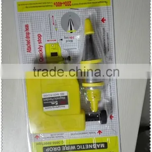3m Yellow Plastic Box Magnetic Plumb Bob With Chromed Bob thumbnail-1