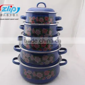 16-24 CM 5Pcs Casserole Belly Shape W/Metal Cover Dark Color Decor thumbnail-1