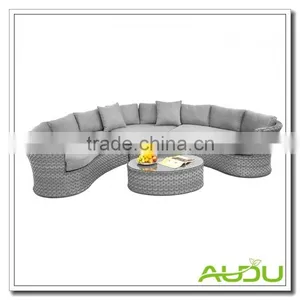 Audu Calabria Grey Rattan Garden Corner Sofa thumbnail-1