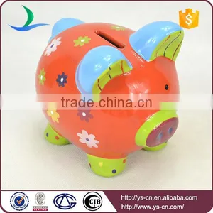 2015 Popular Unique Ceramic Red Piggy Coin Bank for Baby thumbnail-5