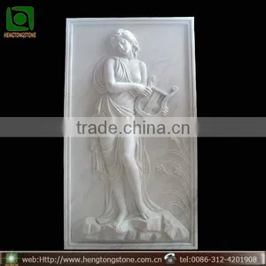 Modern White Marble Woman Relief Wall Sculpture thumbnail-1