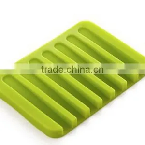 Bathroom Silicone Shower Soap Tray Dish Storage Holder thumbnail-2