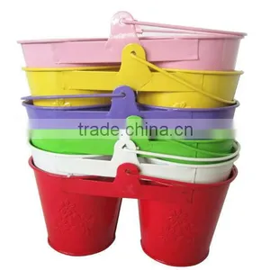 Twin Kids Double Shaped Metal Beach Pail Wholesale thumbnail-1