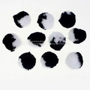 Black N White Acrylic Pompom Ball thumbnail-1