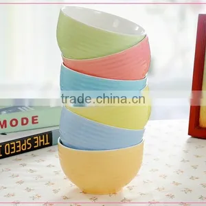 Glazed Color Ceramic Bowl With Screw-thread thumbnail-1