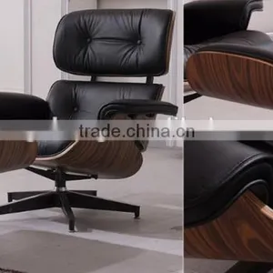 Black Leather Replica Emes Lounge Chair thumbnail-2