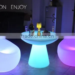 Outdoor Bar Table and Chair Seating Set LED Illuminated Lighting Furniture thumbnail-1