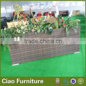 Hot Sell Garden Rectangle Shape Planter Rattan Flower Pot thumbnail-1