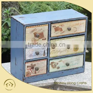 Vintage Wood Drawer Cabinet thumbnail-1