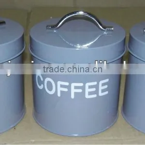 3pc METAL FLOUR SUGAR COFFEE TEA CANISTER SET thumbnail-1