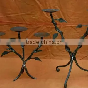 Designer Wrought Iron Pillar Holders,Wrought Iron Candle Holder,Home Decorative Wrought Iron Candle Holders,Antique Candle Holde thumbnail-1