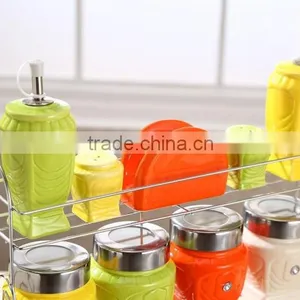 Colour Ceramic Canister Set With Stainless Metal Stand thumbnail-6