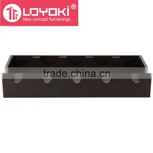5 Bottle Wine Display With Glass Holder MDF Wooden Wall Mounted Floating Shelf Wall Wine Rack thumbnail-2