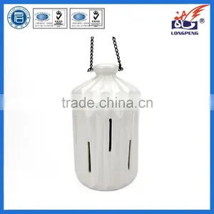 Eco-Friendly Elegant White Ceramic Table Top Hanging Led Lighting Lanterns,Ceramic Hollow DesignTealight Candle Lanterns thumbnail-1