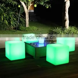 Energy Saving Stylished 16 Colors Change Plastic LED Cube Chair/ Table for Sale thumbnail-1