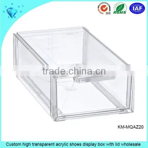 Custom High Transparent Acrylic Shoes Display Box With Lid Wholesale thumbnail-1