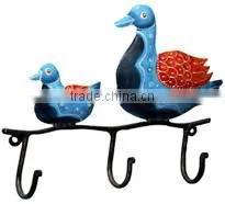 IRON PAINTED 2 DUCK HANGER 3 HOOK thumbnail-1
