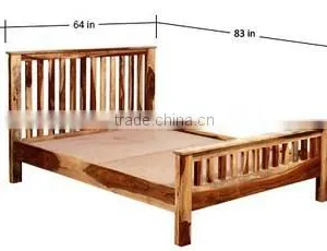 New Modern Design Natural Wooden Bed thumbnail-1