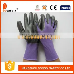 DDSAFETY 2017 Hot Sale Black Nitrile Coating Gloves Safety Gloves thumbnail-1