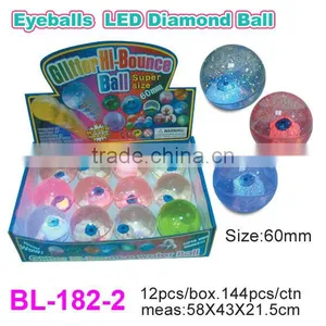 Promotional Glitter LED Flash Eyeballs/Hi Glitter Bounce Ball thumbnail-3