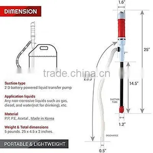 TERAPUMP LIQUID TRANSFER SIPHON PUMP BATTERY POWERED WATER, DIESEL, GAS, OIL TRANSFER PUMP thumbnail-2