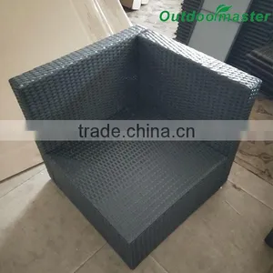 Outdoor and Indoor Cushioned Assembled Black Rattan Sofa Set thumbnail-5
