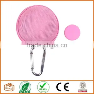 3 in 1 Pink Earphone Handsfree Hard EVA Case Plus Round Earphone Bag thumbnail-1