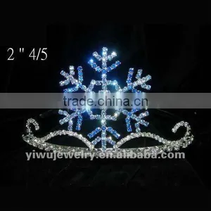 2016 Blue Rhinestone Snowflake Small Children Princess Crown HCC172-0001 thumbnail-1